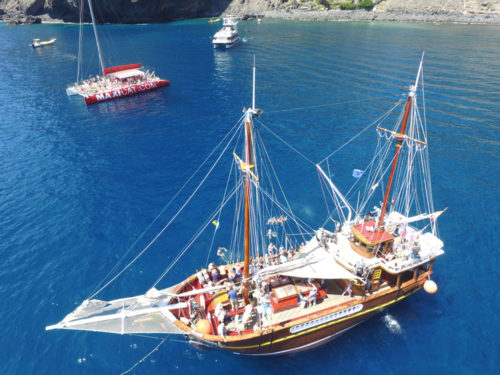Hajókirándulás-bálnales-kalózhajóval-Los-Gigantes-szikláinál-Tenerife